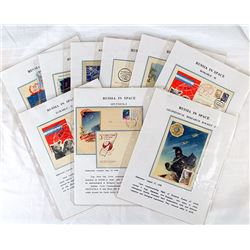 Nine early covers (+ 1 card) commemorating early Soviet achievements in space.