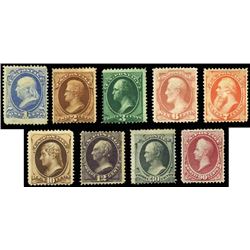 1873, 1c-90c Continental issue, complete less 15c and the rare 24c. VGVF