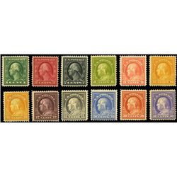1912-14, 1c-50c Washington-Franklins complete. F-VF