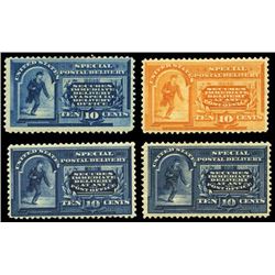 Special Delivery, 1885-94, 4 different. OW FVF