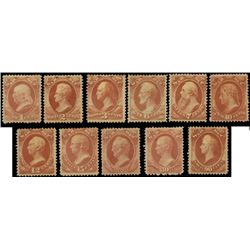 War Dept., 1873, 1c-90c complete. generally Fine