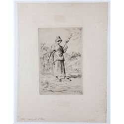 Millet, Jean-Francois. La fileuse, cheuvriere auvergnate