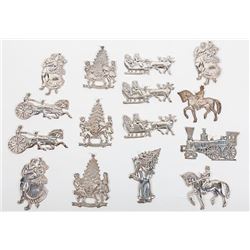 Collection of 15 Gorham Sterling Silver Ornaments