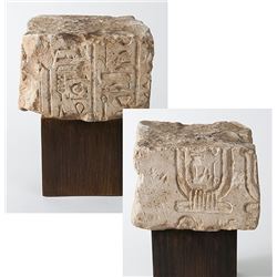 Egyptian Block of Limestone With Hieroglyphics