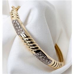 Diamond, 14K Yellow Gold Bangle Bracelet