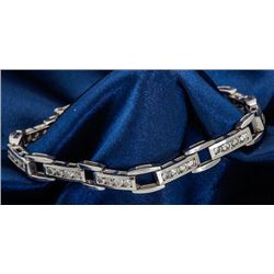 Diamond, 18K White Gold Modern Link Bracelet