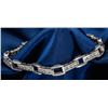 Image 1 : Diamond, 18K White Gold Modern Link Bracelet