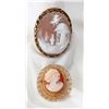 Image 1 : Collection of 2 Cameo Yellow Gold Brooches
