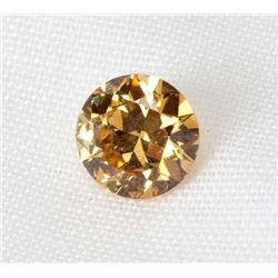 1.02 Carats European Cut Treated Fancy Vivid Yellow Diamond