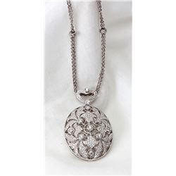Diamond, 18K White Gold Pendant/Necklace