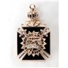 Image 1 : Diamond, Garnet, Onyx, 14K Yellow Gold Coat of Arms Pendant