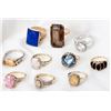 Image 1 : Collection of 10 Gemstone, Gold Lady's Rings