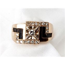 Gent's Diamond, 14K Yellow Gold Ring
