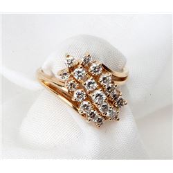 Lady's Diamond, 14K Yellow Gold Cluster Ring