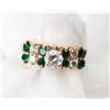 Image 1 : Lady's Diamond, Emerald, 14K Yellow Gold Ring