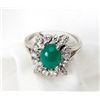 Image 1 : Lady's Emerald, Diamond, 14K Yellow Gold Ring