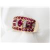 Image 1 : Lady's Ruby, Diamond, 10K Yellow Gold Band Ring