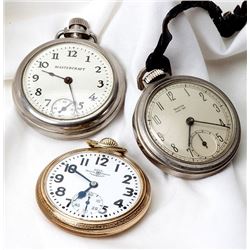 Collection of 3 Open Face Pocket Watches