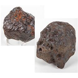 Pair of Complete Iron-Nickel Meteorites