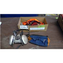 DUST MASK + RATCHET & ASSORTED TOOLS
