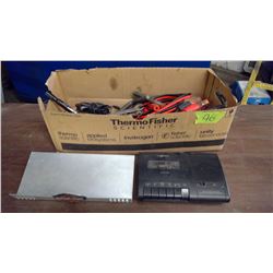 TAPE RECORDER + BOOSTER CABLES + WRENCHES