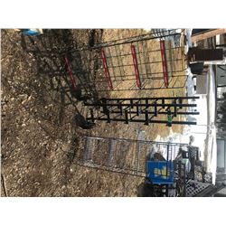 THREE METAL SHOP SHELVES