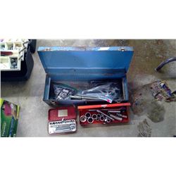 Toolbox w/ Open End Wrenches & Socket Set