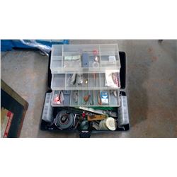 Tackle Box w/ Line, Hooks & Reel