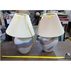 TWO LAMPS, PHOTO ALBUM AND FIGURINE