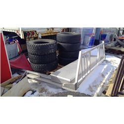 FORD 350 TOOL BOX HEADACHE RACK AND RAILS ALL ATTACHED (7' X 73")