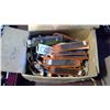 Image 2 : BOX OF ASSORTED ITEMS - DRAWER PULLS, HARDWARE, ETC.