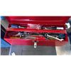 Image 3 : JOBMATE 18 VOLT CORDLESS DRILL, RED TOOL BOX WITH TOOLS AND SOCKET SET