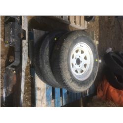 2-RIMMED TIRES (1) ST 205/75 D15, (1) ST 225/75 R15