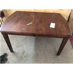 HEAVY DINING ROOM TABLE - 59" X 41" (18" LEAF)