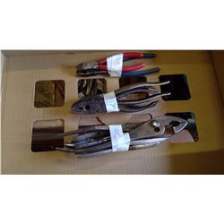 LOT OF ASSORTED PLIERS AND WIRE CUTTERS