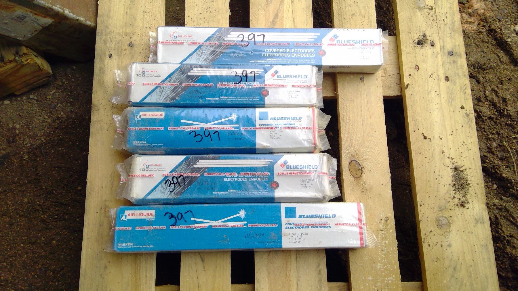 FIVE BOXES OF WELDING RODS
