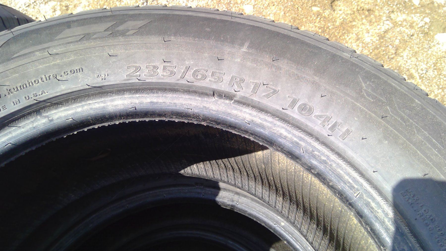 THREE CRUGEN 235/65R17 TIRES AND ONE MICHELIN 225/60R17 TIRE - Schmalz ...
