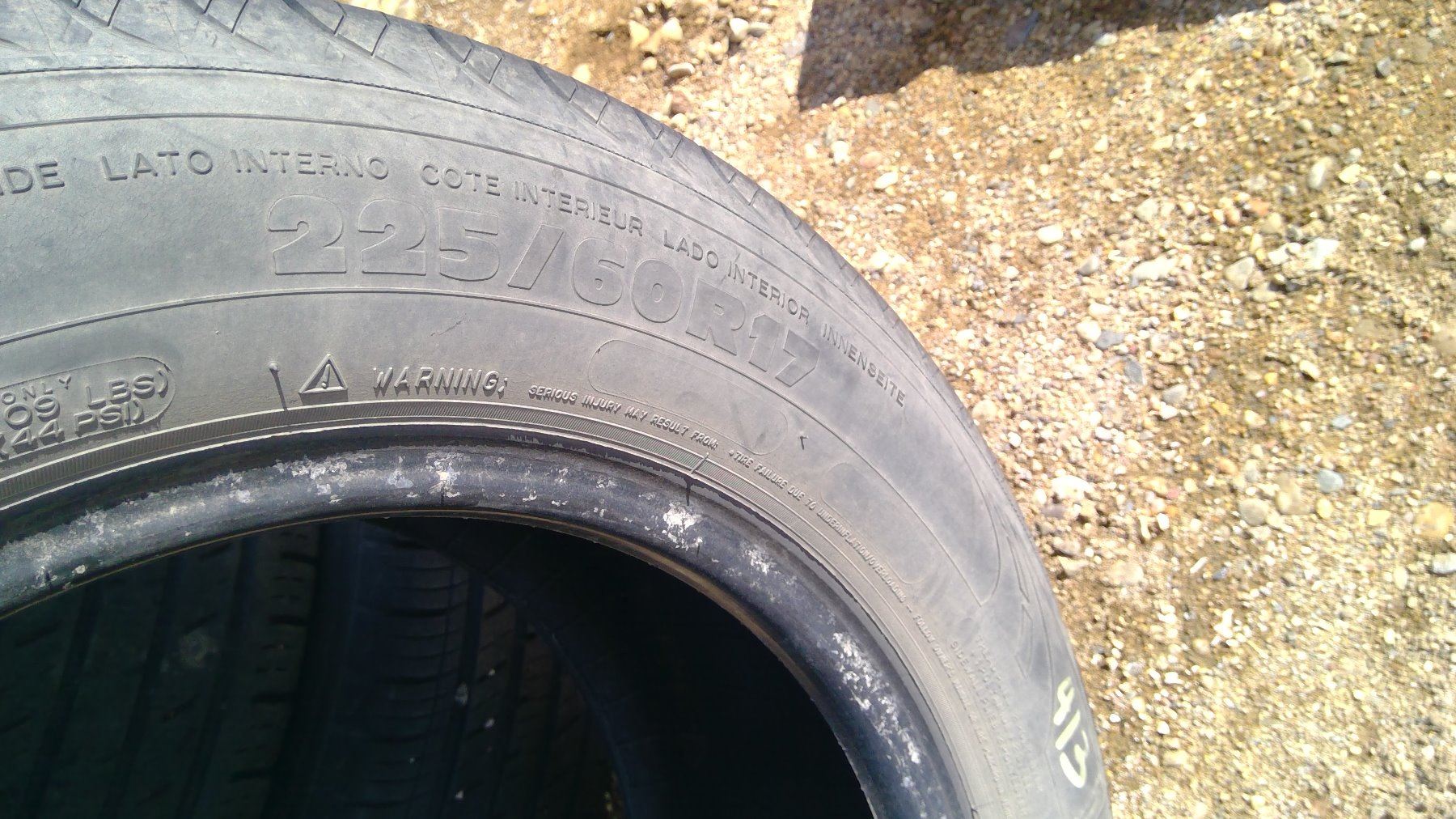 THREE CRUGEN 235/65R17 TIRES AND ONE MICHELIN 225/60R17 TIRE - Schmalz ...