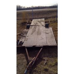 SINGLE AXLE TRAILER 80" X 156" -DECK DAMAGE, BENT JACK
