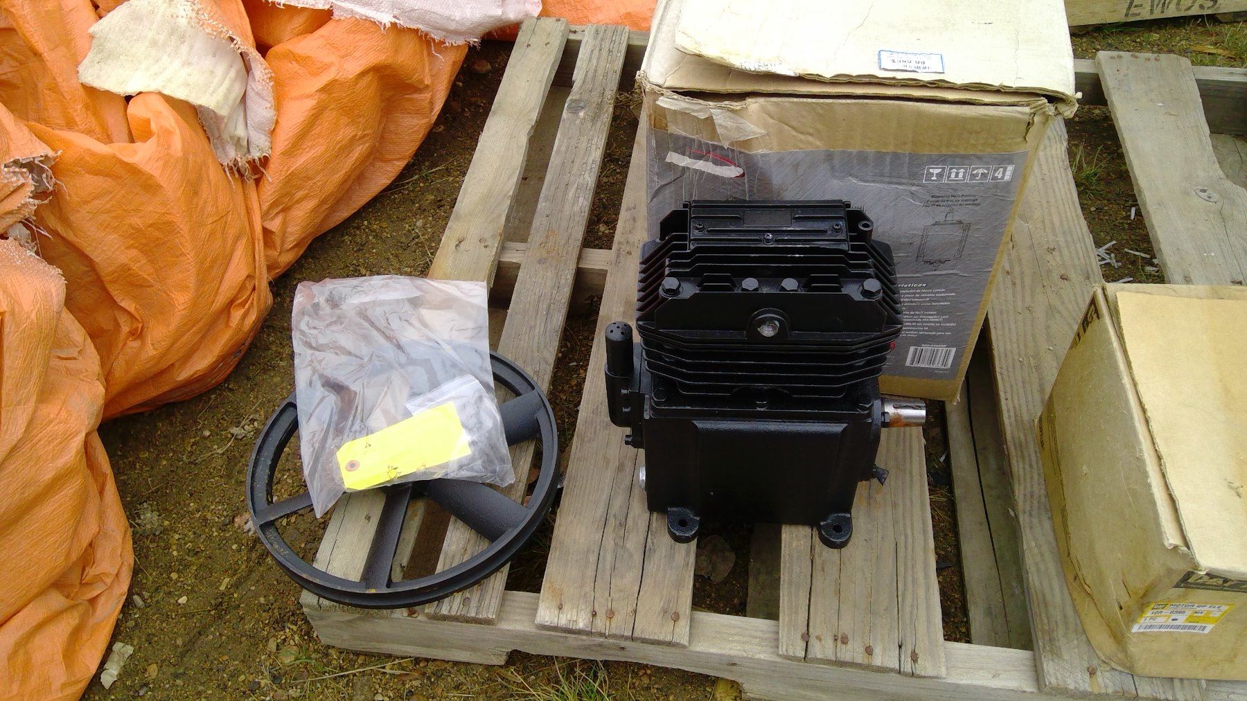 BRAND NEW CAST IRON INLINE TWIN CYLINDER AIR COMPRESSOR PUMP - Schmalz ...
