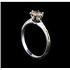 Image 4 : 14KT White Gold 0.70 ctw Round Cut Fancy Brown Diamond Solitaire Ring