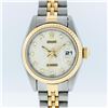Image 1 : Rolex Ladies 2 Tone 14K Cream Diamond 26MM Datejust Wristwatch