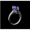 Image 4 : 14KT White Gold 5.20 ctw Tanzanite and Diamond Ring