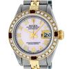 Image 2 : Rolex Ladies 2 Tone 14K Pink MOP Diamond & Ruby Datejust Wristwatch