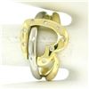 Image 5 : Estate 18k Two Tone Gold 0.12 ctw Round Cut Diamond Open Interlocking Heart Ring