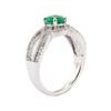 Image 4 : 0.78 ctw Emerald and Diamond Ring - 14KT White Gold