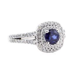 2.11 ctw Sapphire and Diamond Ring - 14KT White Gold