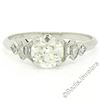 Image 1 : Antique Art Deco Platinum 1.50 ctw GIA Certified European Diamond Engagement Rin
