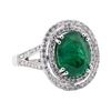Image 1 : 3.65 ctw Emerald and Diamond Ring - 14KT White Gold