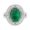 Image 2 : 3.65 ctw Emerald and Diamond Ring - 14KT White Gold